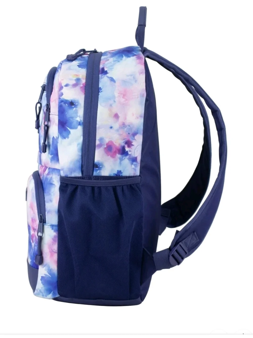 Kids Floral Watercolor Backpack - Blue/Pink